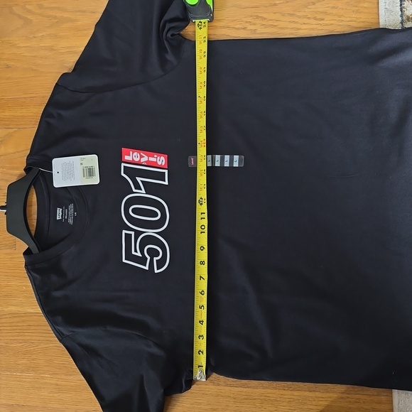LEVI'S 501 BRAND SIGNATURE MENS BLACK SHORT SLEEVE RELAXED T-SHIRT SIZE LARGE - Picture 6 of 11
